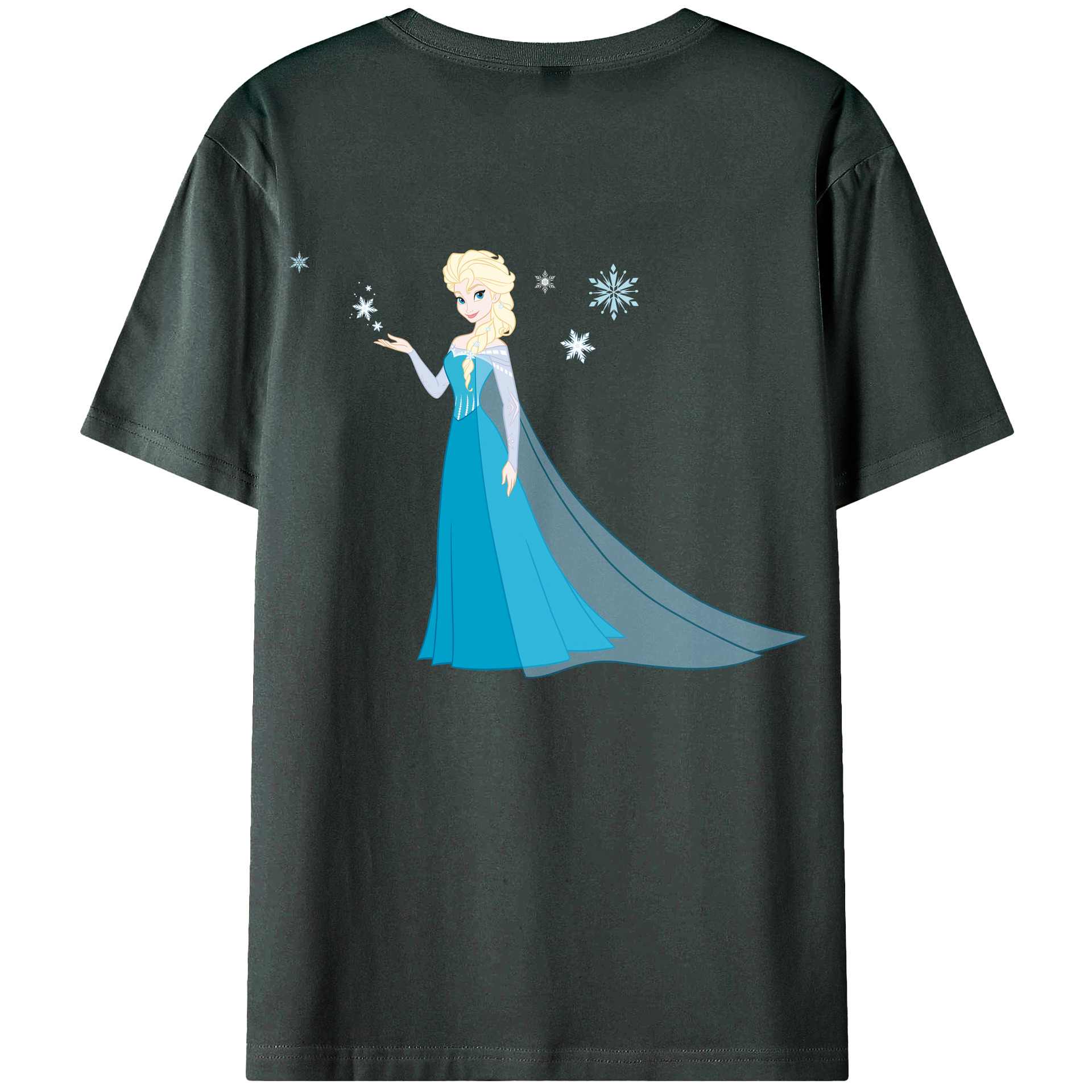 （画像用） アナと雪の女王 アンナ エルサ Frozen Anna Elsa 綿100％ メンズ半袖Tシャツ（バックプリント） 通気性